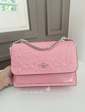NWT Coach Klare Crossbody Bag In Signature Leather CDA97 Silver/pink